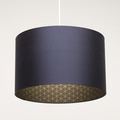 Image of Ink silk navy blue lampshade