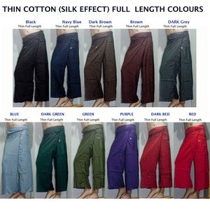 Image of Thin Silk Effect Thai Cotton Fisherman Pants Yoga - Capoeira - Maternity 11 colours!