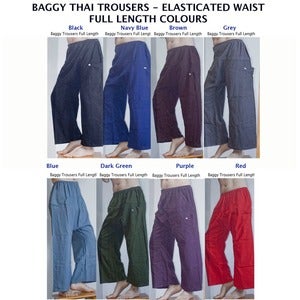 Image of Thai Thick Cotton Baggy Trousers & Shorts - 8 Colours!