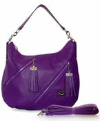 Image of Fringed Tassel Hobo - Navy, Purple & White