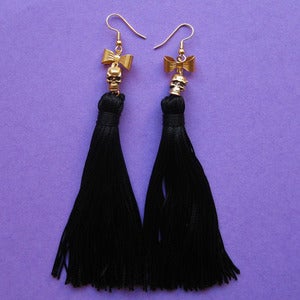 Image of Dark Spirit Black Tassel Earrings