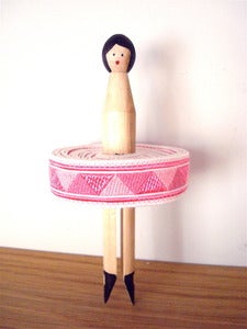 Image of Vintage Braid Peg - pink chevron