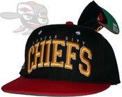 Image of Kansas City Chiefs Black/Red Two Tone Snapback Hat Cap