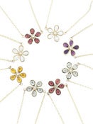 Image of Orchid Necklace, 14K Yellow Gold, Gemstone and Diamond