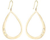 Image of LSJ Triple Diamond Hoop Earrings, 14K Gold and Diamonds