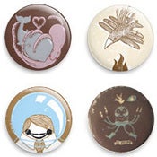 Image of a.mar.illo set of 3 button badges free shipping worldwide