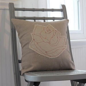 Image of shabby rose pillow cover