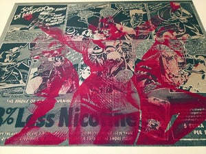 Image of Overused Icon Light Blue/Silver/Magenta Test Print by David Blake