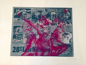 Image of Overused Icon Light Blue/Silver/Magenta Test Print by David Blake