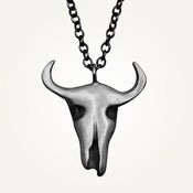 Image of Longhorn Skull Necklace, Sterling Silver