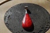 Image of Red coral teardrop pendant