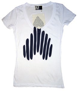 Image of Women's Heart Logo V-Neck - White
