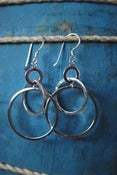 Image of Silver geometric hoops earrings