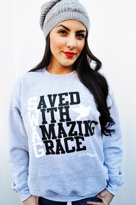 Image of 041-SWAG HEATHER GRAY UNISEX CREW SWEATSHIRT