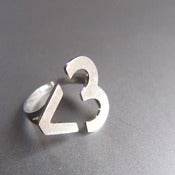 Image of I <3 U - Handmade Silver Heart Ring