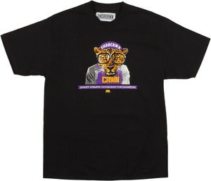 Image of "GOTTA BE THE CRWN" TEE | BLACK / CONCORD PURPLE / LEOPARD