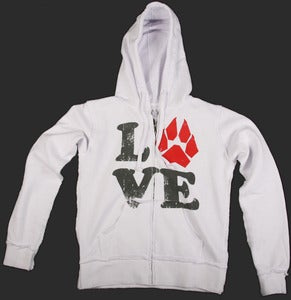 LOVE Womens Raw Hoodie - White