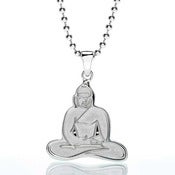 Image of Sterling Silver 'Buddha' Pendant Necklace