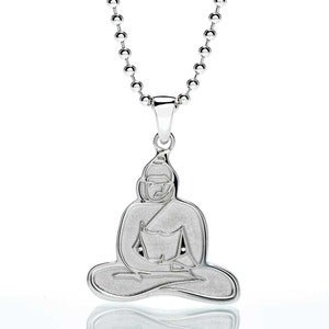 Image of Sterling Silver 'Buddha' Pendant Necklace