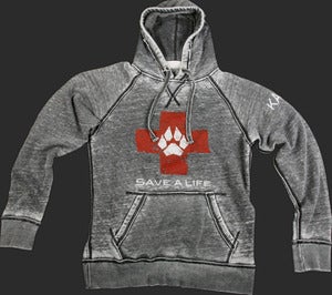 Save-A-LIfe Men's Burnout Pull-Over Hoodie - Charcoal