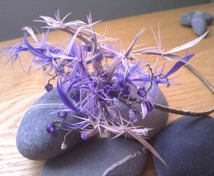 Image of Bluebell off centre Feather Headpiece