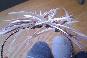 Image of Spiky Cream Off Centre Headpiece