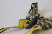 Image of Fabric Moth Brooch / Tailed Saturniid / Vintage Wool and Satin