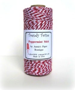 Image of Peppermint Stick Trendy Twine {Red & Burgundy Bakers Twine}