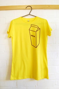 Image of Milk T-Shirt - Purple on Yellow