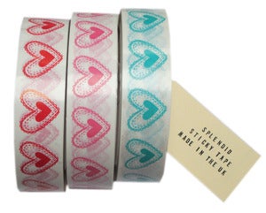 Image of harriet heart print sticky tape. 