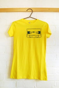 Image of Cassette T-Shirt - Blue on Yellow