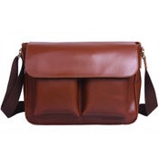 Image of Handmade Genuine Leather Messenger Bag in brownish red Smooth Cowhide (n493)