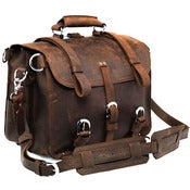 Image of Vintage Handmade Large Genuine Crazy Horse Leather Backpack Messenger Traveling Bag - Duffle (n53)
