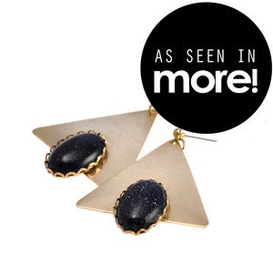 Image of Sakkara. Goldstone Pyramid Earrings