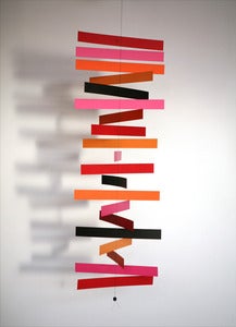 Image of MOBILE EN PAPIER ROUGE/ROSE/ORANGE REF.911