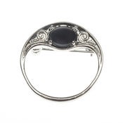 Image of Bella - Black Onyx Stone with Bright Rhodium Finish