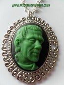 Image of Horror Monster Green Frankenstein Cameo Necklace
