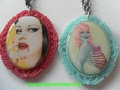 Image of Vampire Zombie Ladies Horror Cameo Necklaces 
