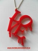 Image of Bleeding dripping LOVE acrylic necklace 