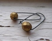 Image of gold + black box earrings