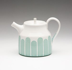 Image of Turquoise Striped Teapot