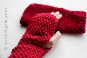 Image of Red Fingerless Gloves