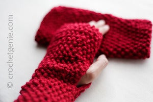 Image of Red Fingerless Gloves