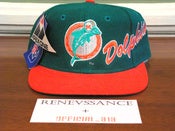 Image of VINTAGE DEADSTOCK MIAMI DOLPHINS APEX ONE "LOGO / SCRIPT" SNAPBACK CAP HAT