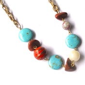 Image of Blue & Orange Stone Necklace
