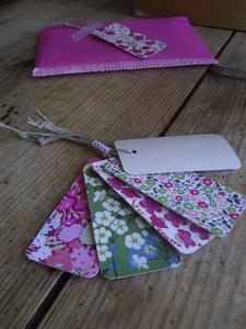 Image of Etiquettes Liberty-kraft rose-vert