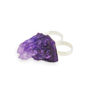 Image of Andra. Druzy Quartz Double Ring