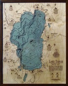 Image of Lake Tahoe, CA/NV Wood Map