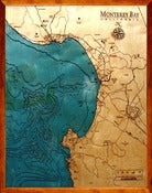 Image of Monterey, CA Wood Map