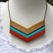 Image of Chevron Pendant- Scarlet and Teal